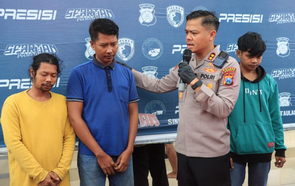 Tiga Gangster Ditangkap, Lima DPO dan Satu Ditembak Polres Gresik