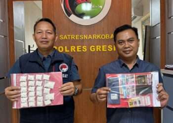 Tangkap Pengedar Berinisal KH, Satresnarkoba Polres Gresik Sita Ribuan Pil LL