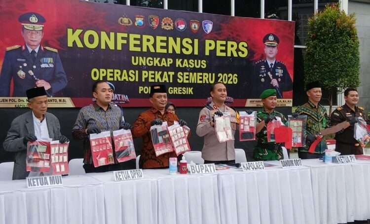 Operasi Pekat Semeru 2026, Polres Gresik Amankan 85 Tersangka dari 78 Kasus