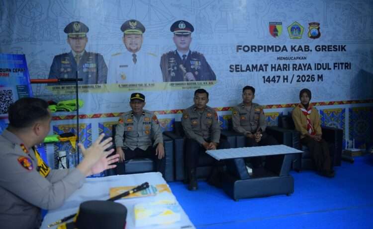 Kapolres Gresik Pastikan Kesiapan Personel dan Sarpras di Pos Pelayanan Alun-Alun